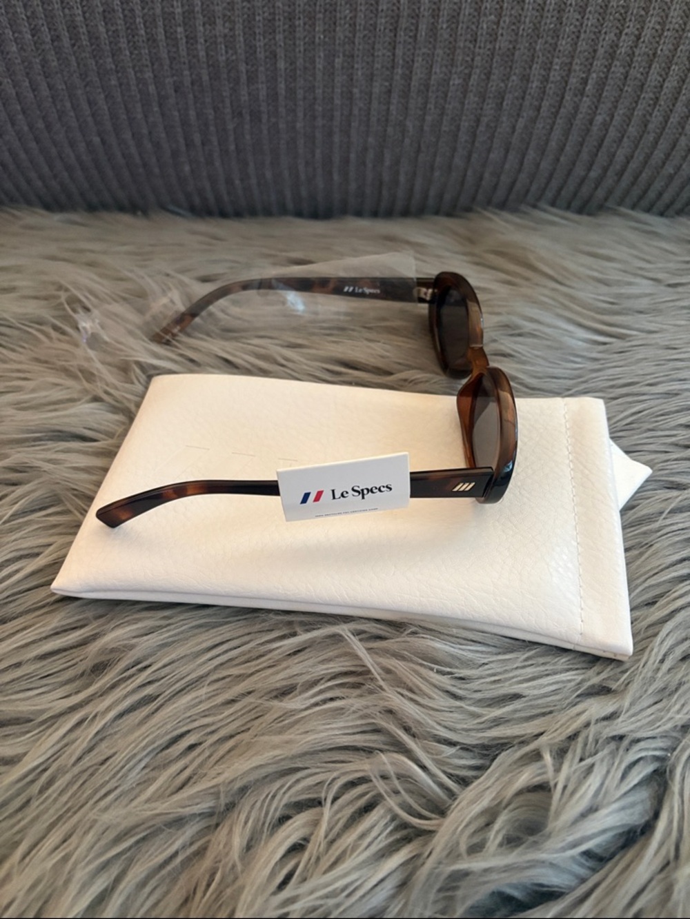 Le Specs Brown Tortoiseshell Oval Sunglasses - Picture 3 of 3